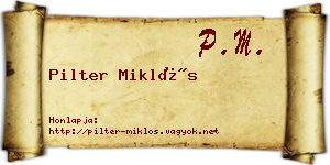 Pilter Miklós névjegykártya